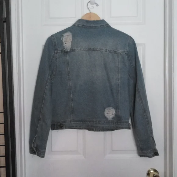 Highway Jeans Distressed Denim Jacket Size L - Picture 6 of 11
